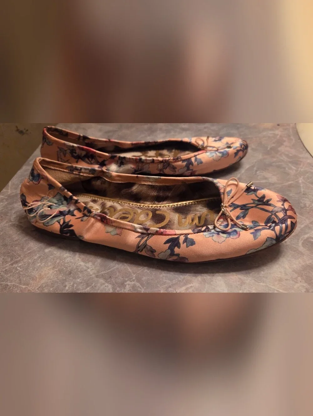 Sam Edelman Pink Floral Ballet Flats with Bow